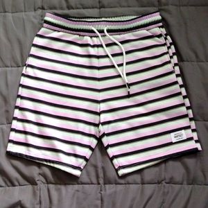 Men large striped shorts wezc conspiracy 100 cotton summer colors
